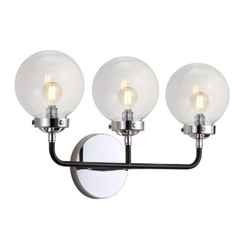 Caleb Brass Vanity Wall Sconce Clear